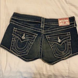 True Religion Jean Shorts with Rhinestone Buttons
